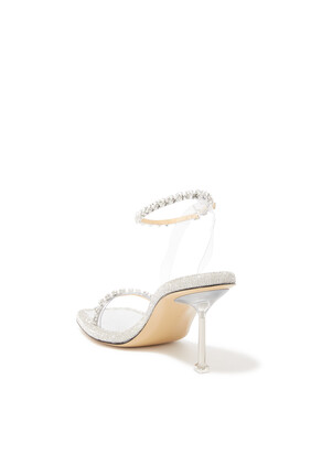 Crystal 95 Heart Trim Metallic Sandals